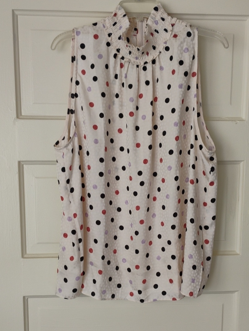 Ann Taylor Polka Dot Sleeveless Blouse Brand New Original Tags Sz XXL